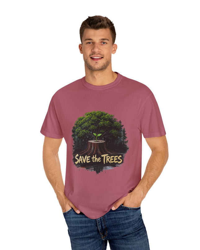 The  'Save The Trees!'  Crying Trees Unisex Garment-Dyed T-shirt