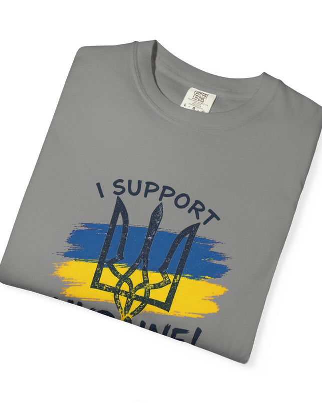 The 'I Support Ukraine!' Trident  Unisex Garment-Dyed T-shirt