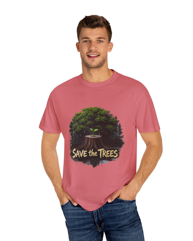 The  'Save The Trees!'  Crying Trees Unisex Garment-Dyed T-shirt