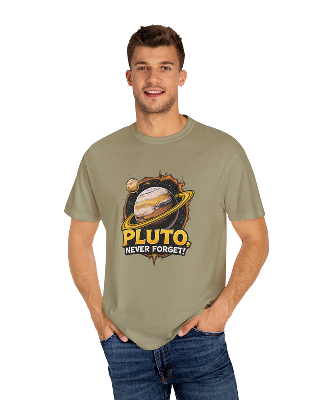The 'Pluto, Never Forget!' Cart  Unisex Garment-Dyed T-shirt