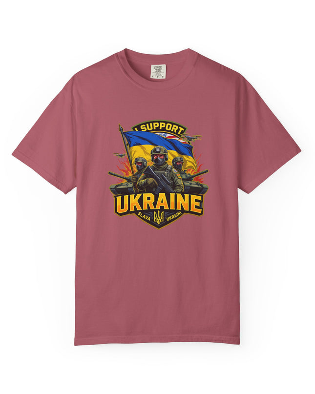 The 'I Support Ukraine!'  Cart,  Unisex Garment-Dyed T-shirt