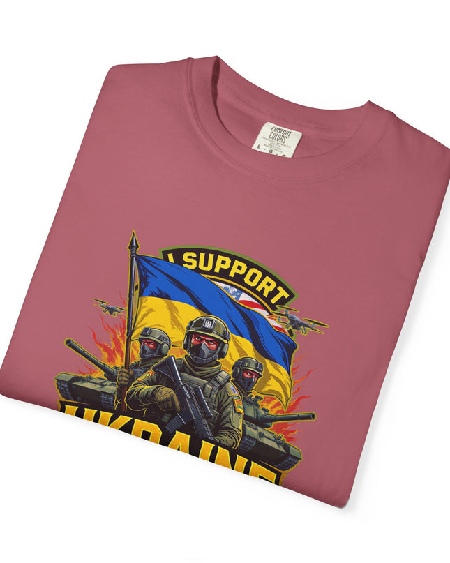 The 'I Support Ukraine!'  Cart,  Unisex Garment-Dyed T-shirt