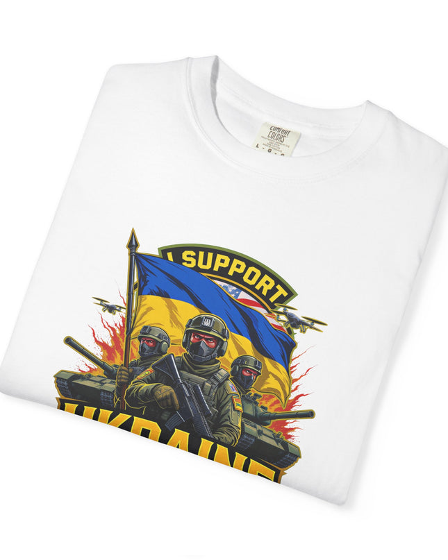 The 'I Support Ukraine!'  Cart,  Unisex Garment-Dyed T-shirt