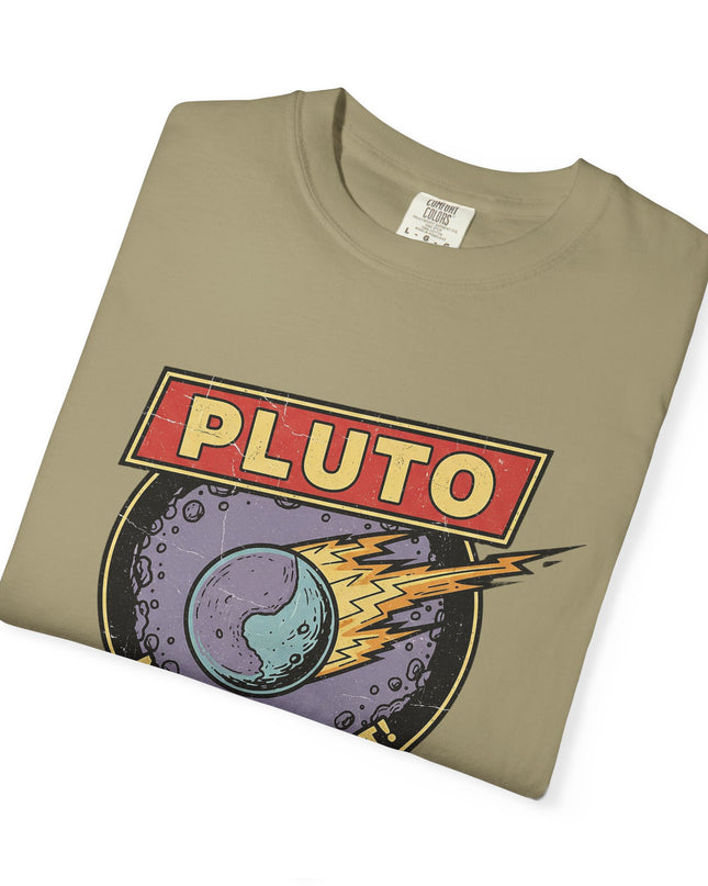 The 'Pluto, Never Forget!' Deco  Unisex Garment-Dyed T-shirt