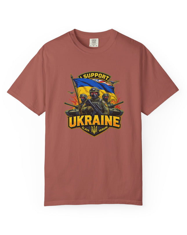 The 'I Support Ukraine!'  Cart,  Unisex Garment-Dyed T-shirt