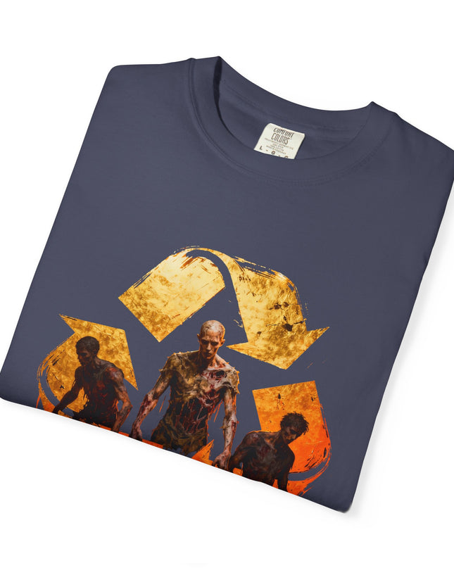 The 'Recycle More Humans!' Fire  Unisex Garment-Dyed T-shirt