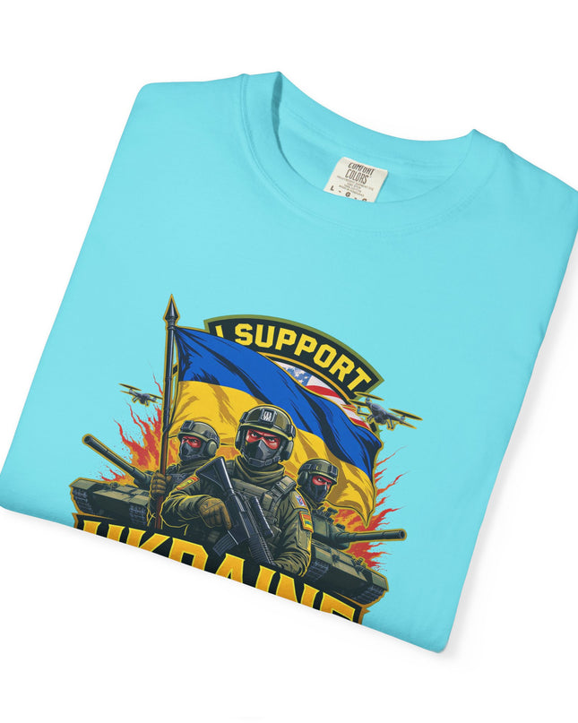 The 'I Support Ukraine!'  Cart,  Unisex Garment-Dyed T-shirt