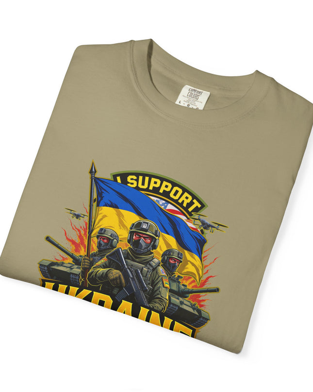 The 'I Support Ukraine!'  Cart,  Unisex Garment-Dyed T-shirt