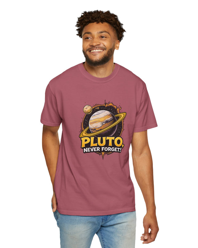 The 'Pluto, Never Forget!' Cart  Unisex Garment-Dyed T-shirt