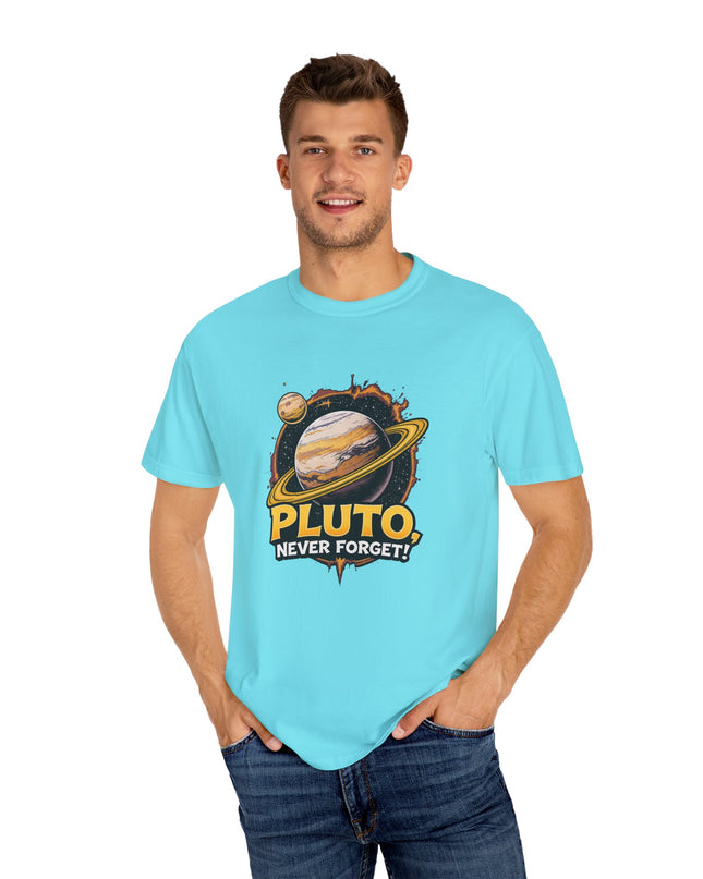 The 'Pluto, Never Forget!' Cart  Unisex Garment-Dyed T-shirt
