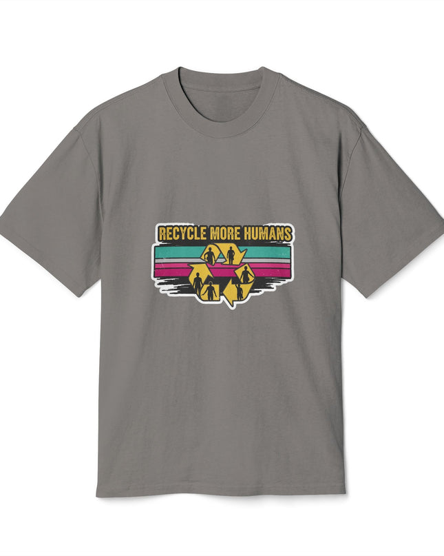 The 'Recycle More Humans' v1 T-Shirt, Eco-Friendly Graphic Tee, Save the Earth Apparel, Sustainable Clothing, Upcycled Materials Shirt
