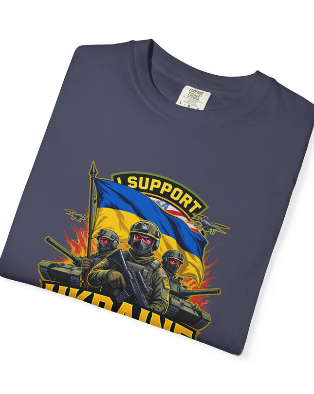 The 'I Support Ukraine!'  Cart,  Unisex Garment-Dyed T-shirt