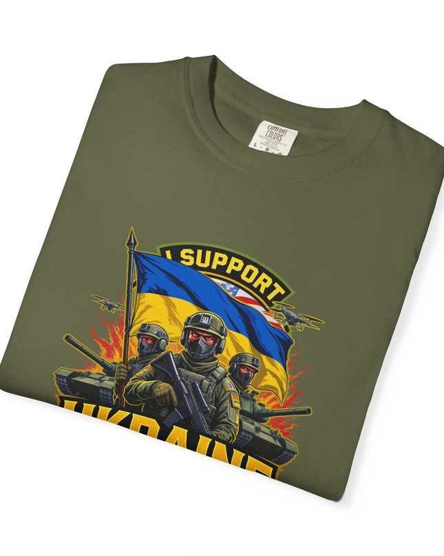 The 'I Support Ukraine!'  Cart,  Unisex Garment-Dyed T-shirt