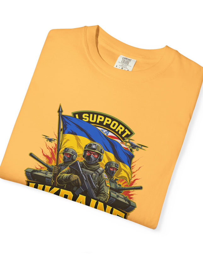 The 'I Support Ukraine!'  Cart,  Unisex Garment-Dyed T-shirt