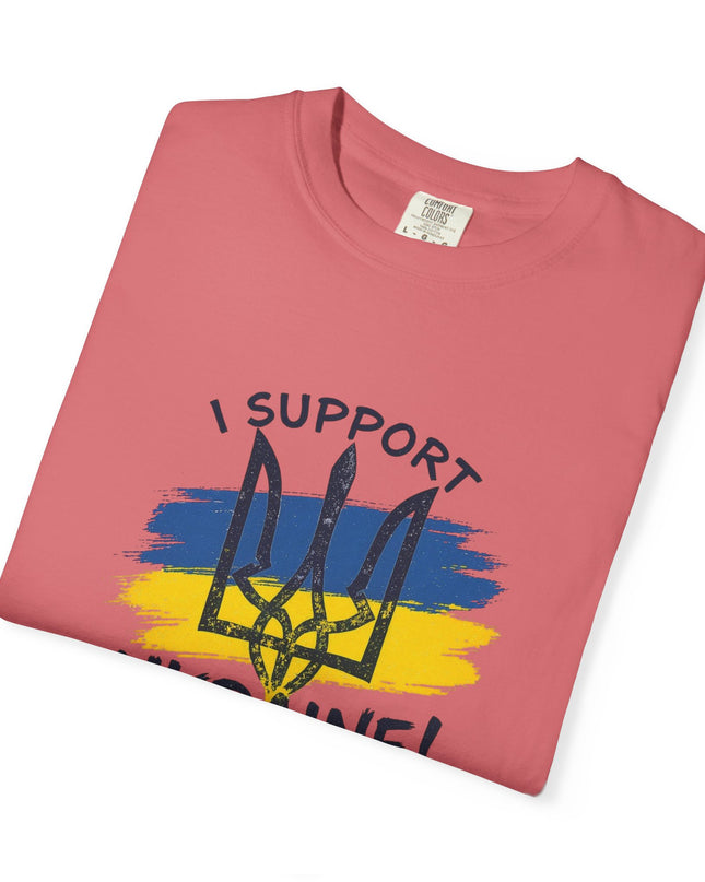 The 'I Support Ukraine!' Trident  Unisex Garment-Dyed T-shirt