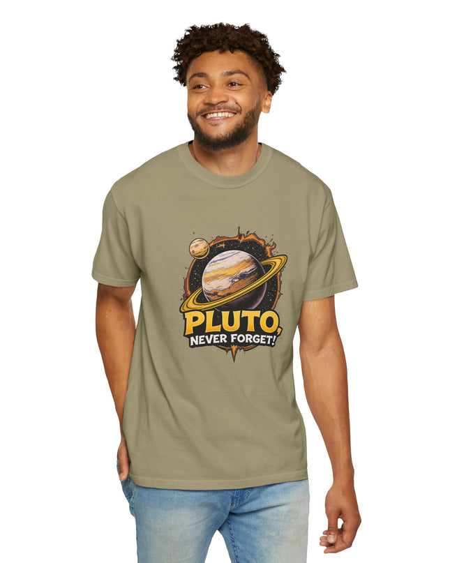 The 'Pluto, Never Forget!' Cart  Unisex Garment-Dyed T-shirt