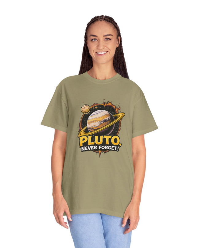 The 'Pluto, Never Forget!' Cart  Unisex Garment-Dyed T-shirt