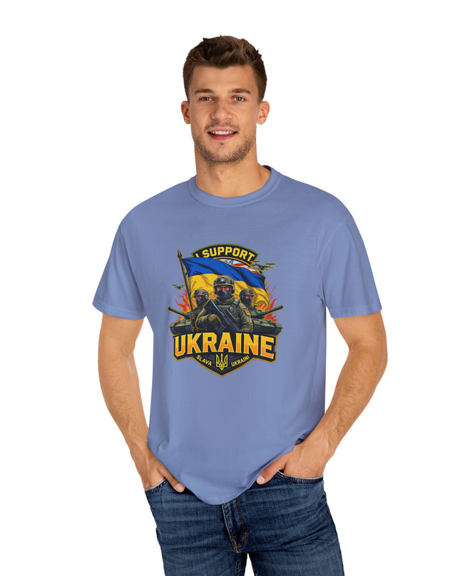 The 'I Support Ukraine!'  Cart,  Unisex Garment-Dyed T-shirt