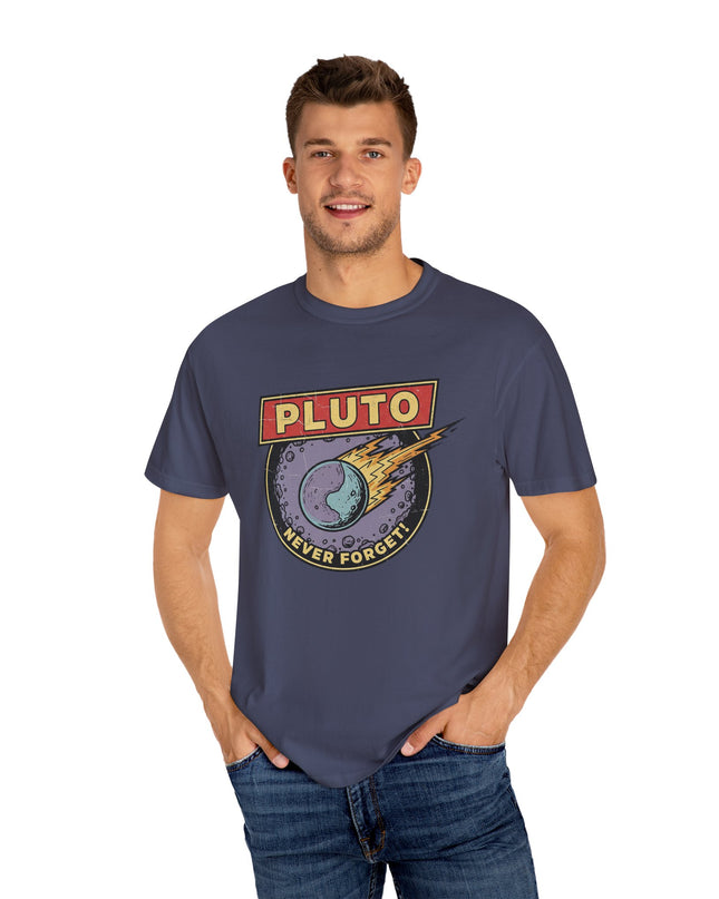 The 'Pluto, Never Forget!' Deco  Unisex Garment-Dyed T-shirt