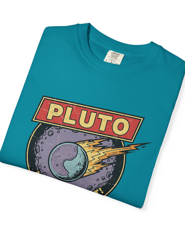The 'Pluto, Never Forget!' Deco  Unisex Garment-Dyed T-shirt