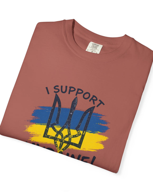 The 'I Support Ukraine!' Trident  Unisex Garment-Dyed T-shirt
