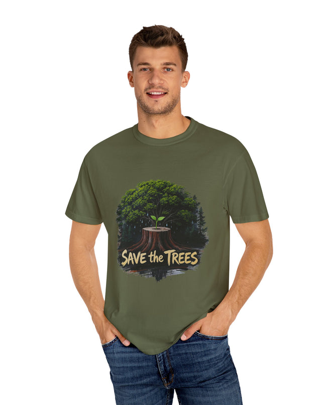 The  'Save The Trees!'  Crying Trees Unisex Garment-Dyed T-shirt