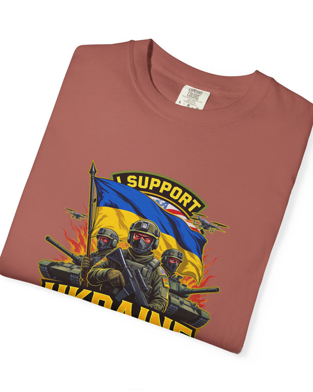 The 'I Support Ukraine!'  Cart,  Unisex Garment-Dyed T-shirt