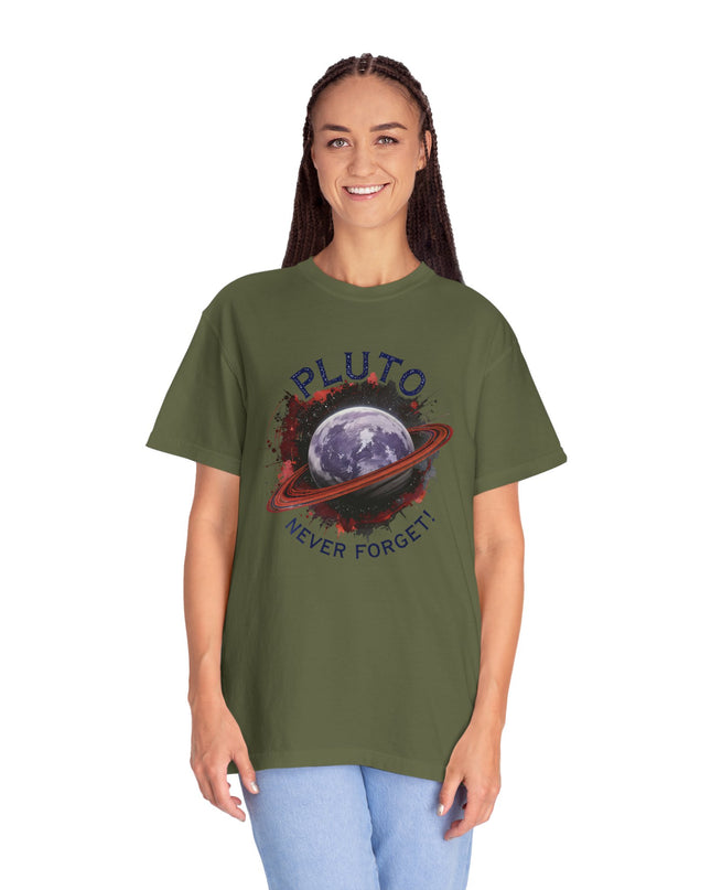 The 'Pluto, Never Forget!' Dram  Unisex Garment-Dyed T-shirt