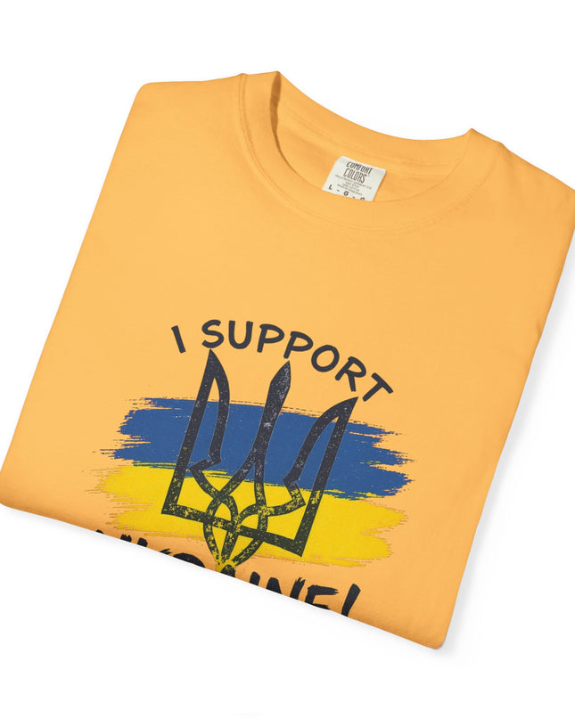 The 'I Support Ukraine!' Trident  Unisex Garment-Dyed T-shirt