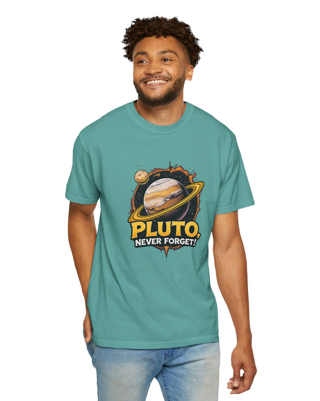 The 'Pluto, Never Forget!' Cart  Unisex Garment-Dyed T-shirt