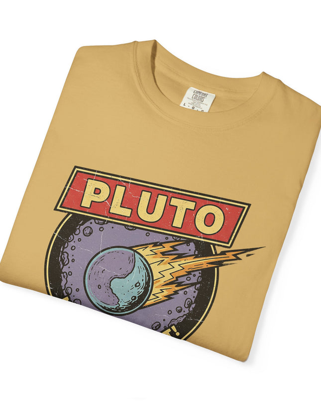 The 'Pluto, Never Forget!' Deco  Unisex Garment-Dyed T-shirt