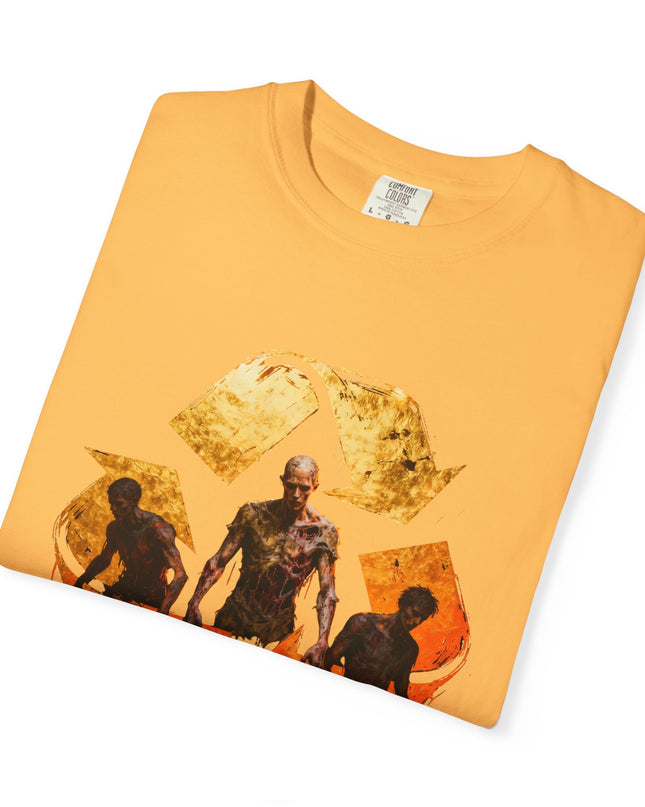 The 'Recycle More Humans!' Fire  Unisex Garment-Dyed T-shirt