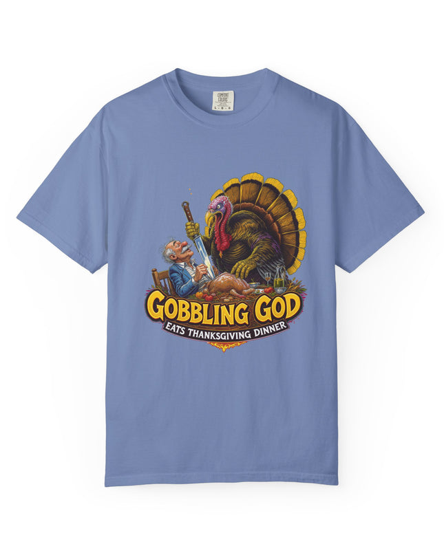 Gobbling God Eats Thanksgiving Dinner Thanksgiving Tee