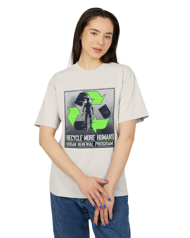 The 'Recycle More Humans' v2 T-Shirt, Eco-Friendly Graphic Tee, Save the Earth Apparel, Sustainable Clothing, Upcycled Materials Shirt