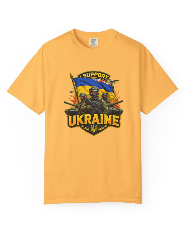 The 'I Support Ukraine!'  Cart,  Unisex Garment-Dyed T-shirt