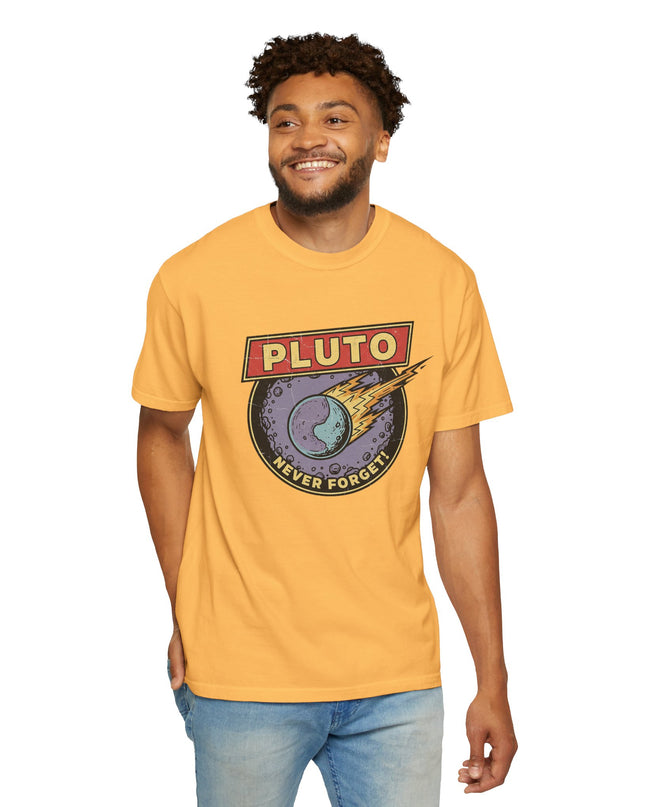 The 'Pluto, Never Forget!' Deco  Unisex Garment-Dyed T-shirt