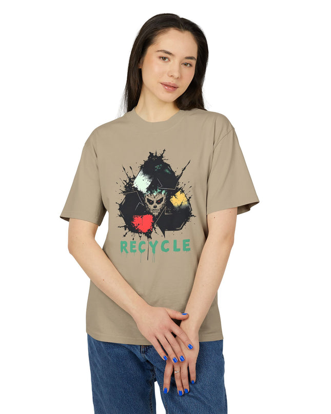 The 'Recycle More Humans' v2 T-Shirt, Eco-Friendly Graphic Tee, Save the Earth Apparel, Sustainable Clothing, Upcycled Materials Shirt