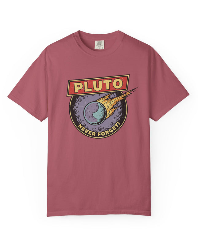 The 'Pluto, Never Forget!' Deco  Unisex Garment-Dyed T-shirt