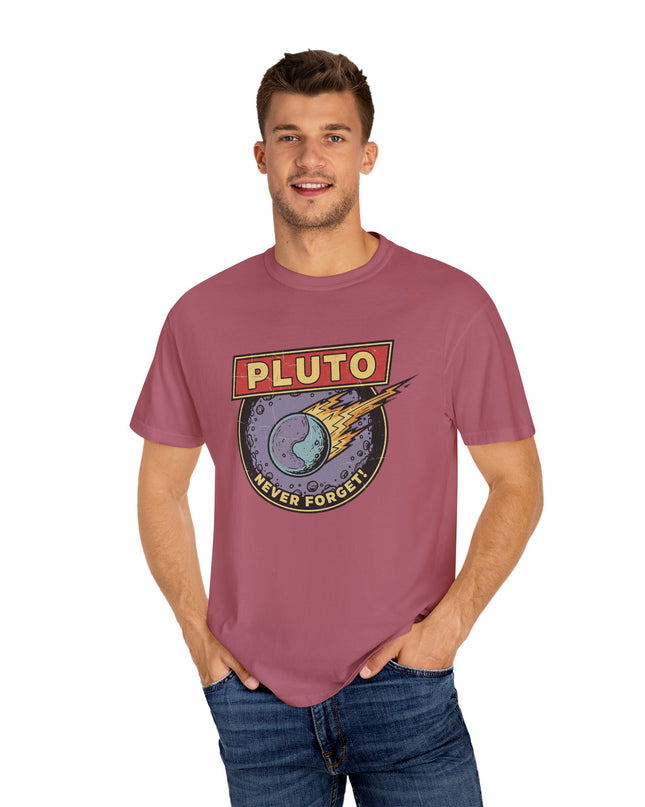 The 'Pluto, Never Forget!' Deco  Unisex Garment-Dyed T-shirt