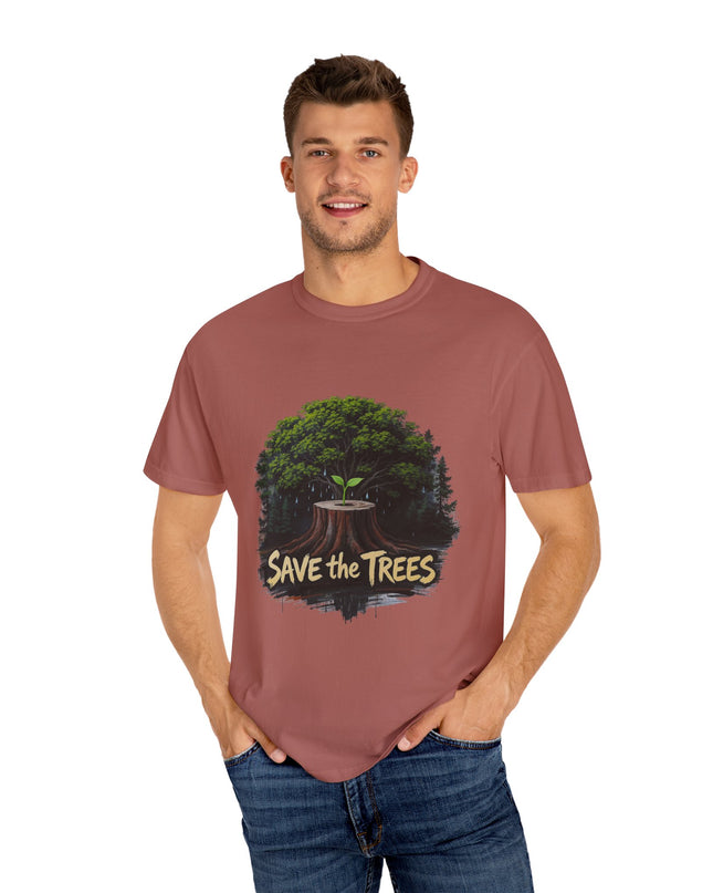 The  'Save The Trees!'  Crying Trees Unisex Garment-Dyed T-shirt
