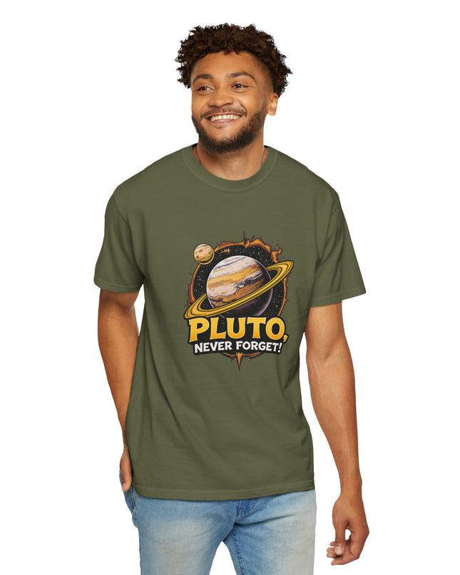 The 'Pluto, Never Forget!' Cart  Unisex Garment-Dyed T-shirt