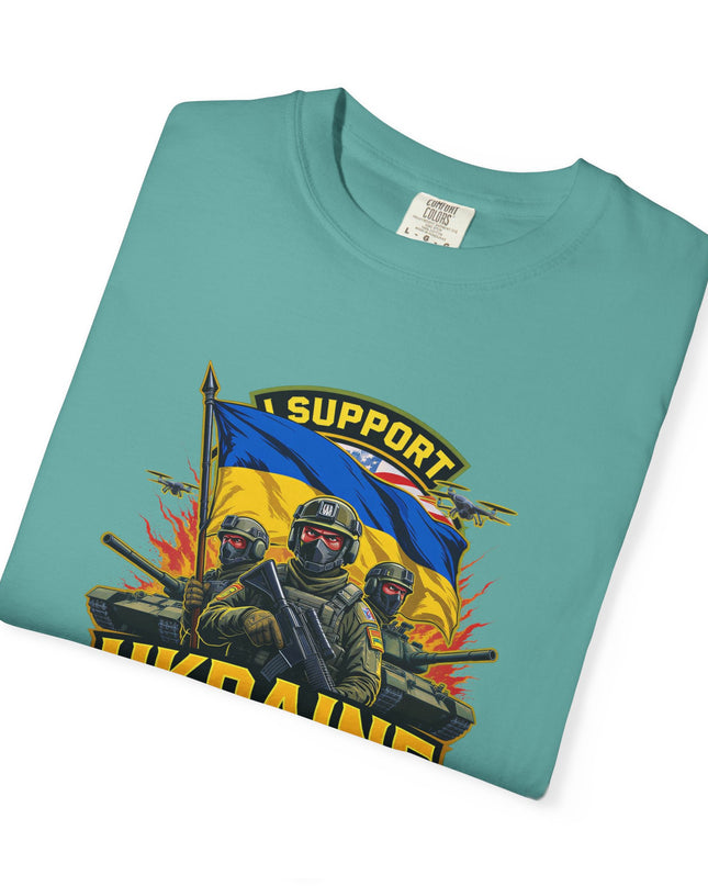 The 'I Support Ukraine!'  Cart,  Unisex Garment-Dyed T-shirt