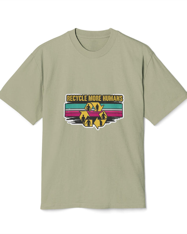 The 'Recycle More Humans' v1 T-Shirt, Eco-Friendly Graphic Tee, Save the Earth Apparel, Sustainable Clothing, Upcycled Materials Shirt