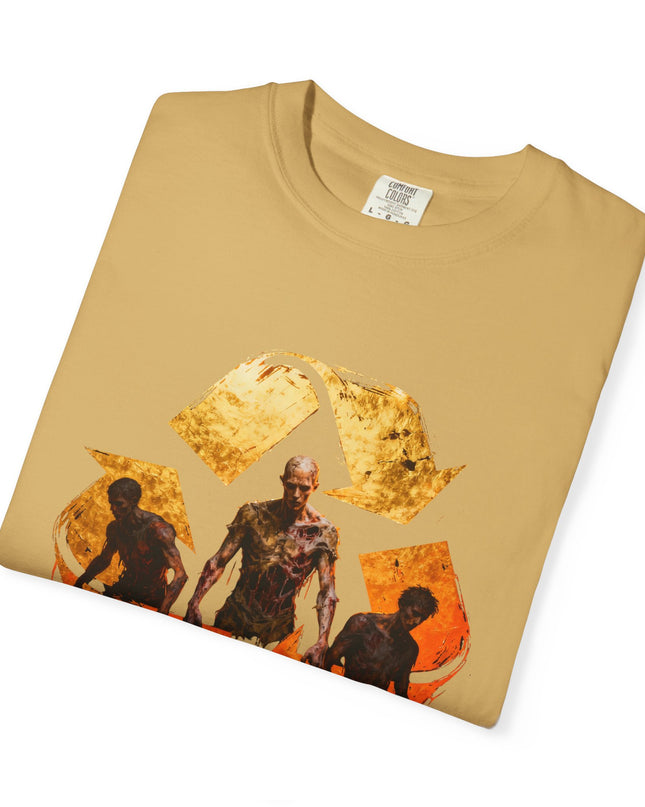 The 'Recycle More Humans!' Fire  Unisex Garment-Dyed T-shirt