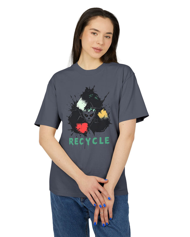 The 'Recycle More Humans' v2 T-Shirt, Eco-Friendly Graphic Tee, Save the Earth Apparel, Sustainable Clothing, Upcycled Materials Shirt