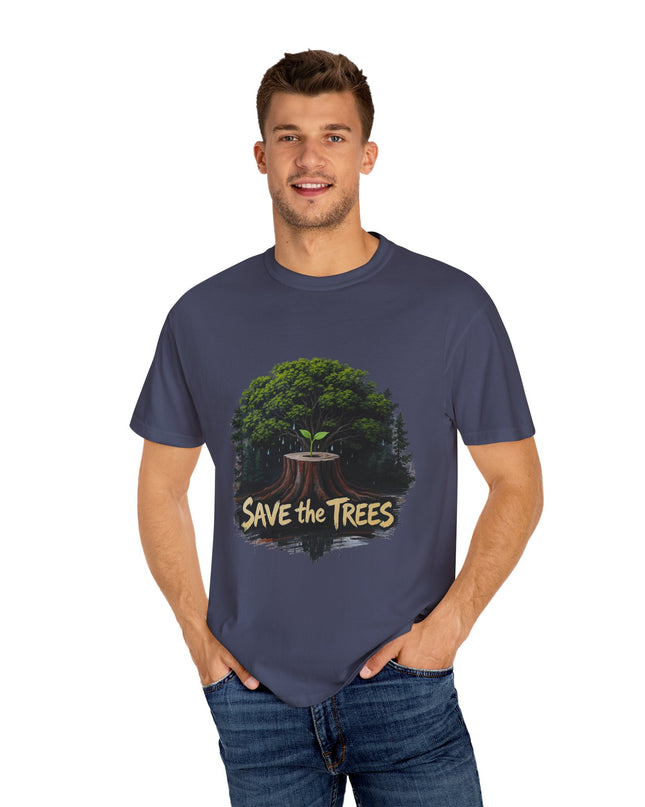 The  'Save The Trees!'  Crying Trees Unisex Garment-Dyed T-shirt