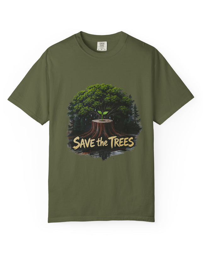 The  'Save The Trees!'  Crying Trees Unisex Garment-Dyed T-shirt
