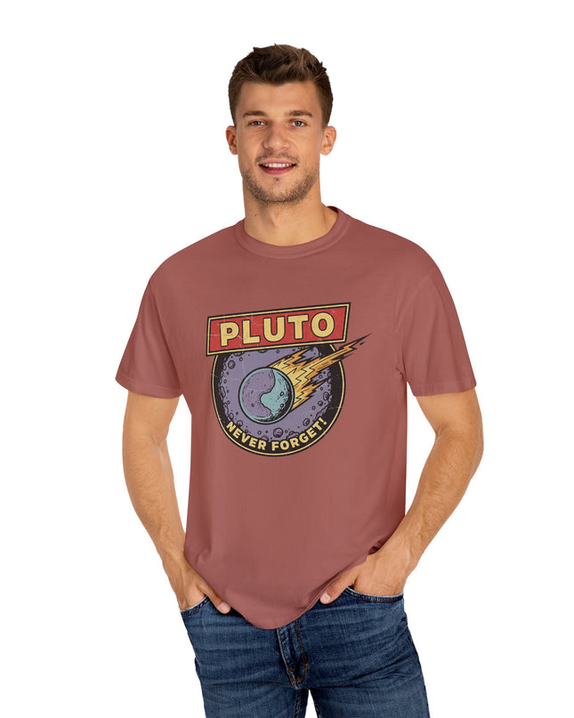 The 'Pluto, Never Forget!' Deco  Unisex Garment-Dyed T-shirt