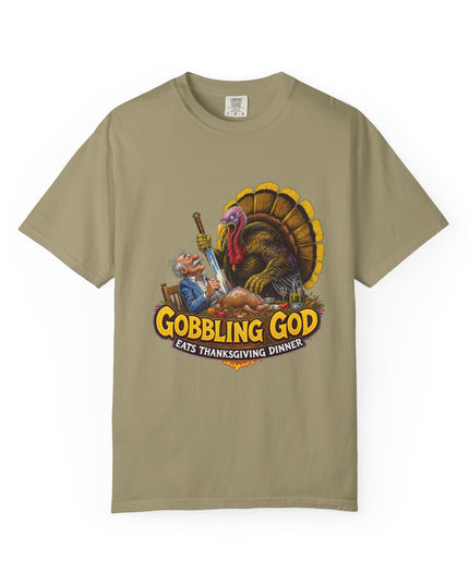 Gobbling God Eats Thanksgiving Dinner Thanksgiving Tee