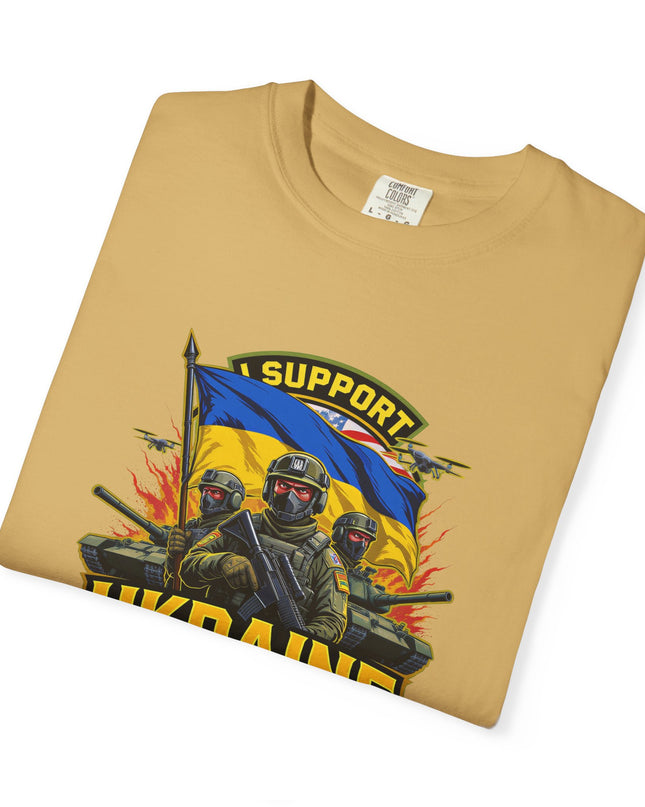 The 'I Support Ukraine!'  Cart,  Unisex Garment-Dyed T-shirt